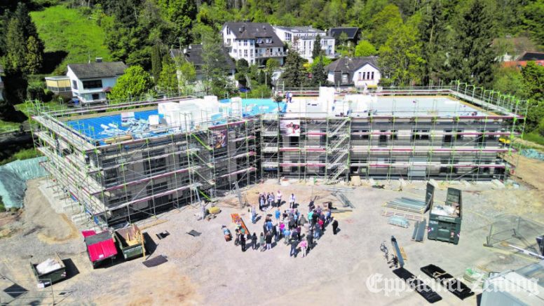 Der Rohbau steht. Jetzt wurde Richtfest in der neuen Kindertagesstätte an der Embsmühle gefeiert. Foto: Jochen Haupt