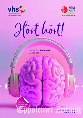 Titelblatt des neuen vhs-Programmhefs „Hört, Hört!” Foto: vhs MTK