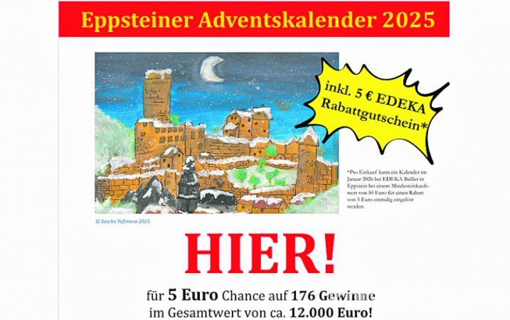 Ein Anblick mit Seltenheitswert: Die Burgmauern mit Schneehäubchen, gemalt von Sascha Yefimova.Foto: Lions Club