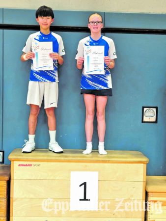 Hanyul Lee (li.) und Emma Höfer, Sieger Mixed U13. Foto: privat