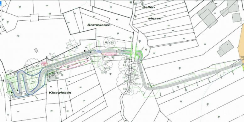 Die ausgewählte Variante der Wegeverbindung zwischen Friedhof und Am Brühl in Ehlhalten.Grafik: Stadt Eppstein