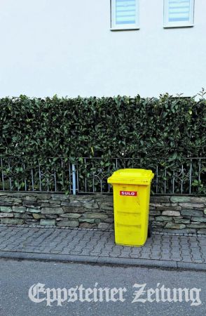 Eine gelbe Tonne wie diese, haben sich viele Eppsteiner privat angeschafft. Bald sollen sie nicht mehr geleert werden.
            Foto: privat
