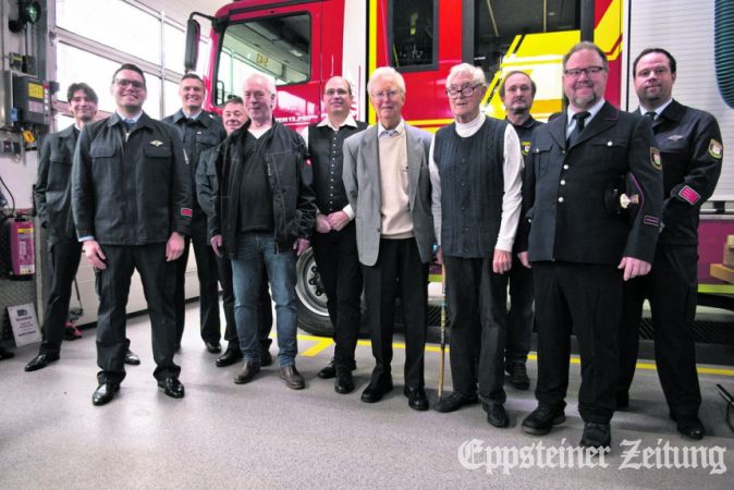 Ehrungen beim Neujahrsempfang (v.l.): Christoph Fernandez, Marc Racky, Matthias Hofmann, Peter Schmitt, Hans-Jürgen Mollnow, Frank Kilb, Rudolf Kloes, Josef Ernst, Achim Kilb, Gerhard Schmitt und Christian Schmitt.Foto: privat
