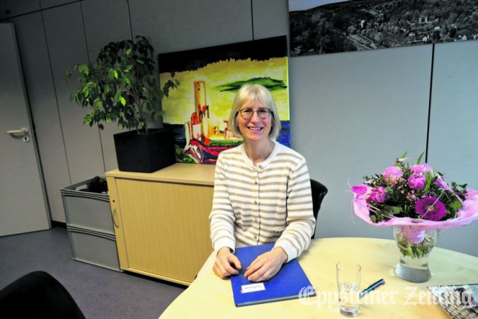 Andrea Sehr an ihrem ersten Arbeitstag im Rathaus.Foto:Beate Schuchard-Palmert