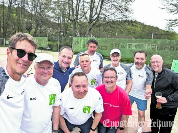 Freundschafts- und Saisonvorbereitungsspiel der Herren50+ des ETC und des TC Bremthal.Foto: privat