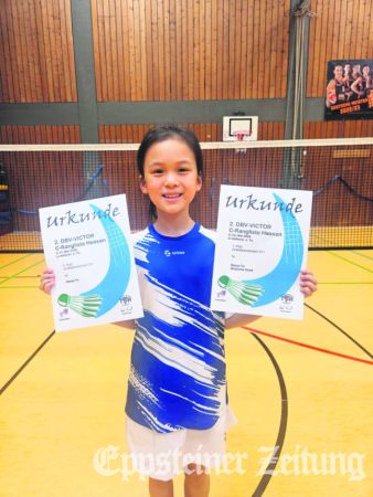 Platz 1 und 2 für Hanya Yu im Doppel und Einzel der U11.Foto: privat