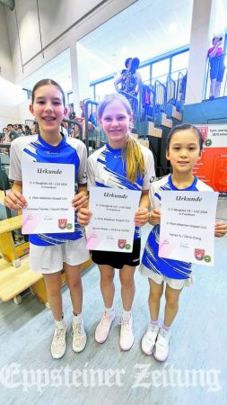 Die erfolgreichen Spielerinnen Johanna Tischler, Jasmin Röwer und Hanya Yu (v.l.).
Foto: privat