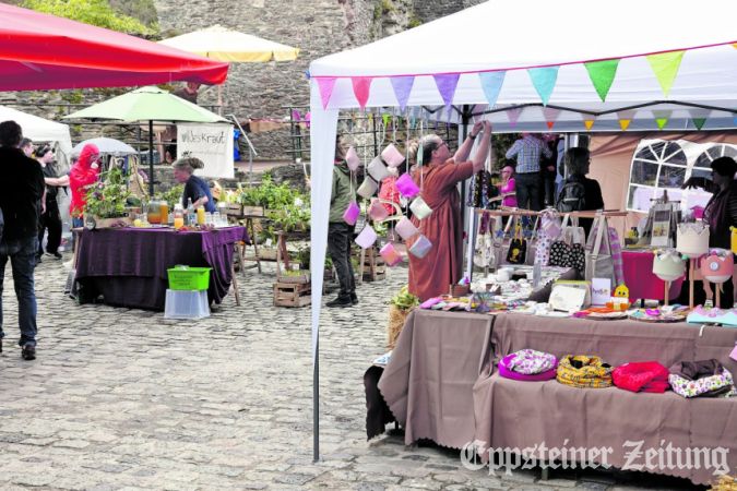Beim Herbstmarkt locken im Burghof Kreativstände und Pflanzenfreunde.Fotos: Frauke Frerichs-Gundt