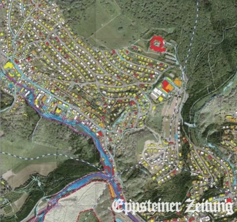 Die Starkregenkarten für alle Stadtteile stellte die Stadt Eppstein 2024 vor. Blatt 9 umfasst den größten Teil von Vockenhausen samt Bienroth und die Bebauung entlang der Rossertstraße.
Archiv-Bild EZ